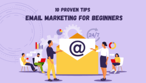 Checklist and email icons representing tips for email marketing beginners in 2025.